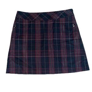 Cutter & Buck black/red/white plaid skort size 10